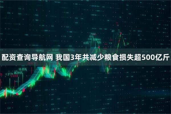 配资查询导航网 我国3年共减少粮食损失超500亿斤