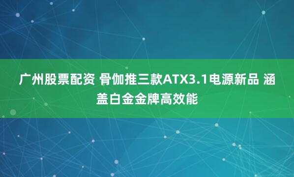广州股票配资 骨伽推三款ATX3.1电源新品 涵盖白金金牌高效能